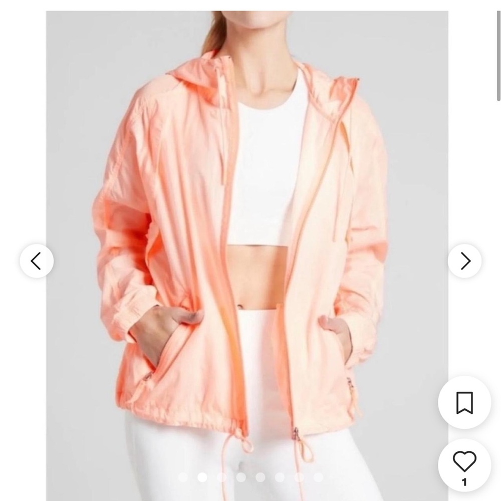 Athleta Expedition Hike Shell Lightweight Mesh Jacket Energetic Peach Size XS